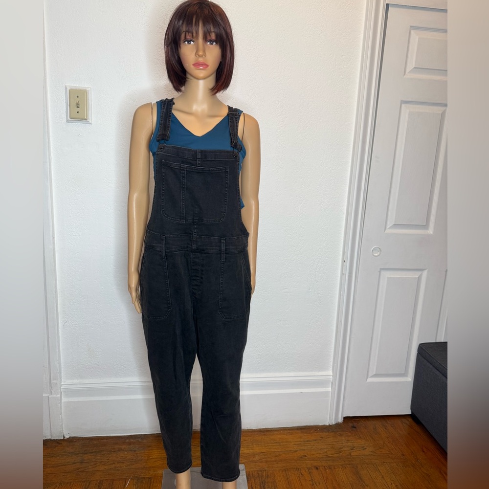 Madewell Womens Size XXL Skinny Black Lunar Wash Denim Overalls